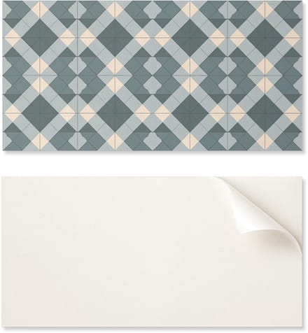 Zelfklevend vinylpaneel met print, 120x60 cm, geometrisch ruitpatroon.
