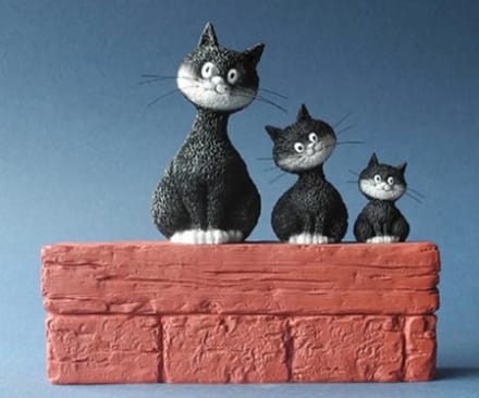 Albert - Dubout - le - trio - les - chats - beeldje - poezen