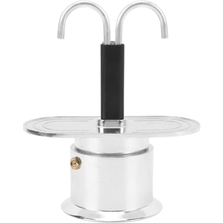 Koffiepot met dubbele kop 100 ml Aluminiumlegering DIY Mini Italiaanse Dubbele Kop Espressomaker voor Round Base white