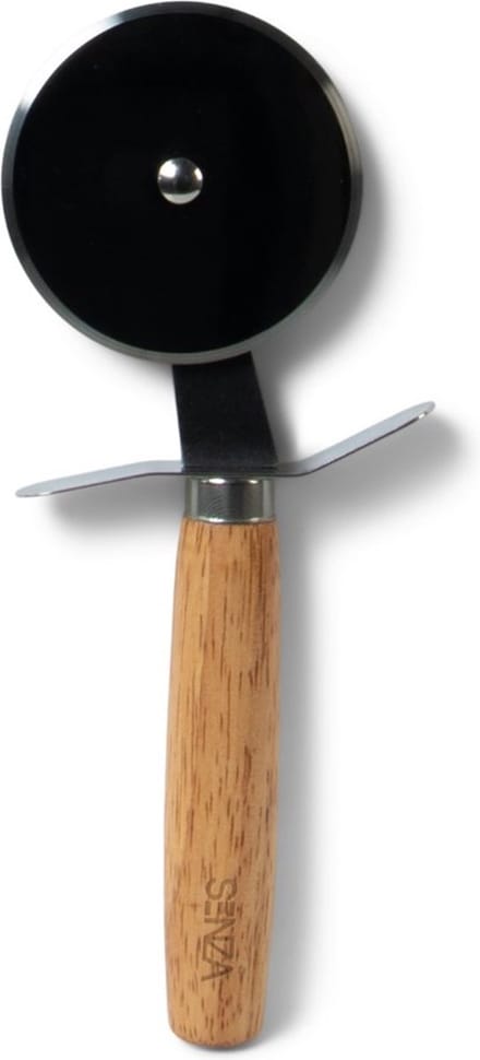 SENZA Pizzasnijder Woody - Ergonomisch - Rubberhout/Metaal - Zwart