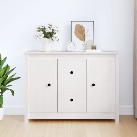 vidaXL - Dressoir - 100x35x74 - cm - massief - grenenhout - wit