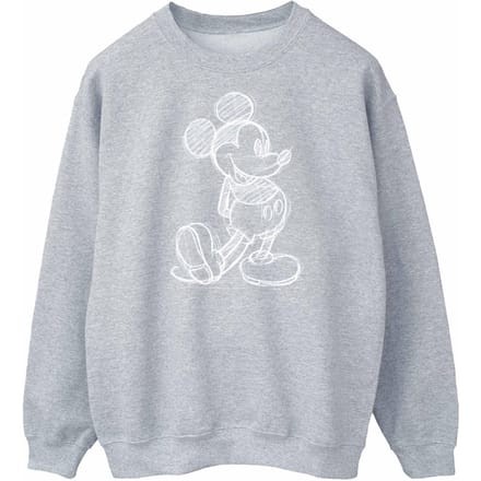 Disney Heren Mickey Mouse Sketch Kick Sweatshirt (Sportgrijs)