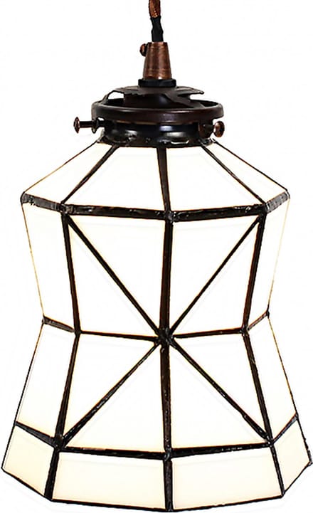 Lumilamp Hanglamp Tiffany Ø 15x115 cm Wit Bruin Glas