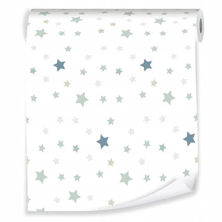 WALLARENA - Behang - Breedte 50 cm - sterrenpatroon - Geschikt voor kinderkamers - 10m
