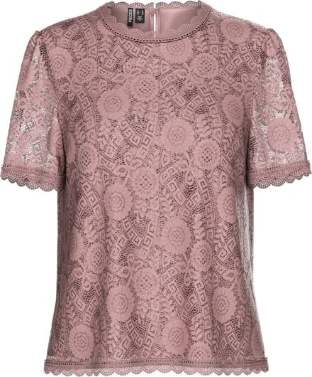 PIECES PCOLLINE SS LACE TOP NOOS Dames Blouse - Maat XS