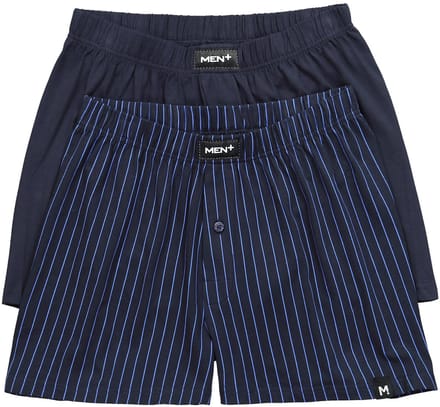 Men Plus - Heren - Boxershorts FLEXLASTIC® Buik-Fit set van 2 onderbroek - Navy blauw - Maat L