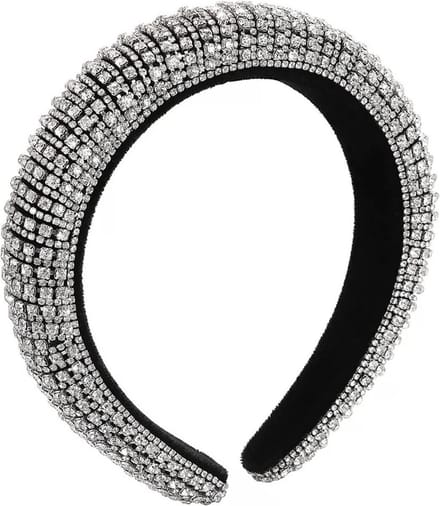 Strass Diamonds Haarband / Diadeem - Zilver | Fluweel / Polyester | Fashion Favorite