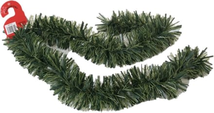 Kerstslingers - glitter groen - folie lametta - 180 x 12 cm - extra brede slinger/kerstboom versiering