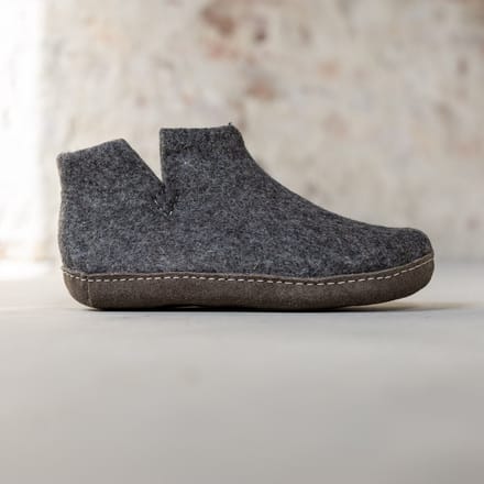 Vilten Hoge Dames Pantoffel Jado - Donkergrijs - Maat 40 - Zachte Zool