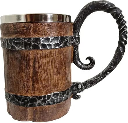 Lapi Toys - Dungeons and dragons mok - Drinkbeker - DnD - D&D - Resin - Roestvrij staal - 550 ml - Bruin