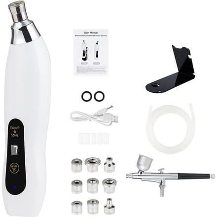 Draagbare Diamant Microdermabrasie Gezichtspeeling Machine Hydraterende Airbrush Exfoliatie Diepe Reiniging Vacuüm Mee-eter Verwijderaar wit