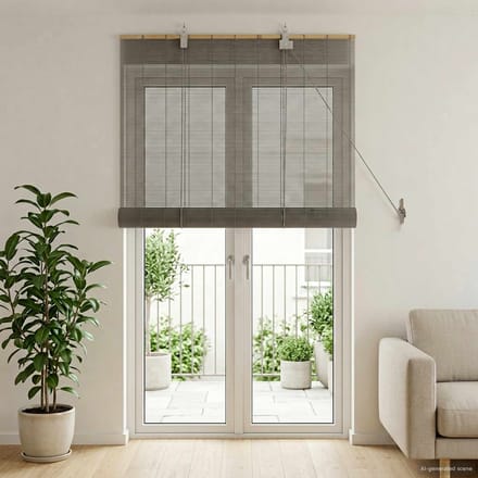 vidaXL - Rolgordijn - Grijs - 120 - x - 220 - cm - Bamboe
