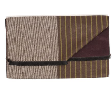 BUSTO Fishbone-stripe double face viscose scarf Green (TRSCHE193 - 900)