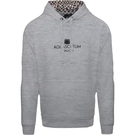 Aquascutum Heren Belettering Hoodie (Grijs)