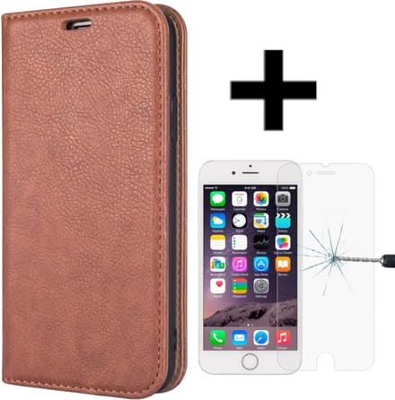 Rico Vitello Magnetische Wallet case Geschikt voor Apple iPhone 7/8/SE Kleur Bruin + gratis screen protector