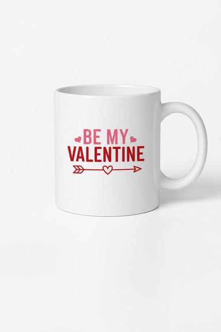 Valentijn Mok 'Be My Valentine' - Romantisch Cadeau met Hartjes & Pijl