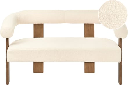 ILBRO - Tweezitsbank - Gebroken wit/Donkerbruin - Bouclé