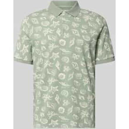 regular fit poloshirt met all-over motiefprint