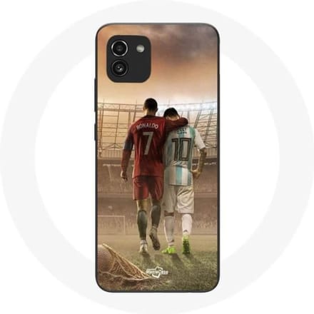 Coque - Maniacase - Samsung Galaxy A03 - Noir - Souple - Cristiano Ronaldo Messi GOAT noir