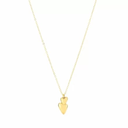 Bijoutheek Collier 2 Harten Goud
