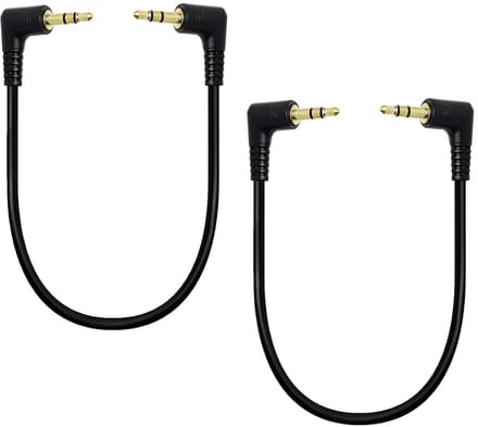 Hoekige 3,5 mm Audio Kabel - Set van 2 - 30 cm - TRS Stereo Stekker