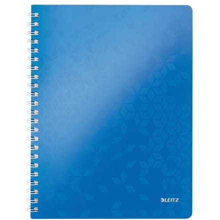 Leitz WOW collegeonderlegger, A4-formaat, 80 geruite vellen, transparante zak, FSC®-gecertificeerd, blauw