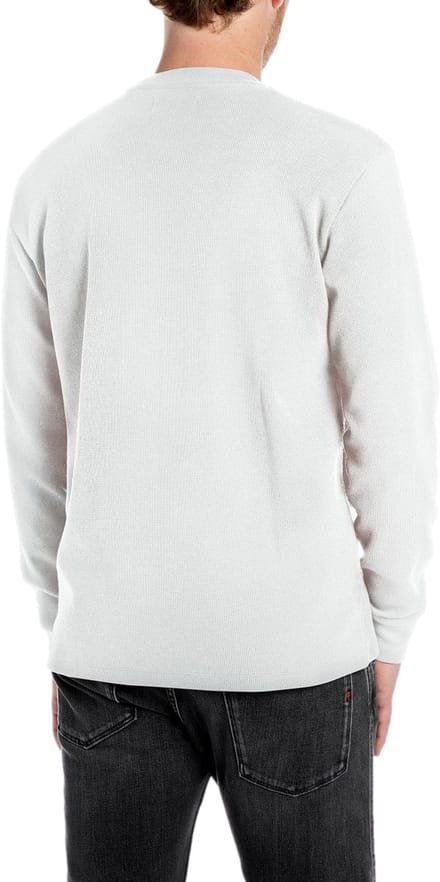 Replay Heren Longsleeve regular fit Wit M Ronde Hals Volwassenen