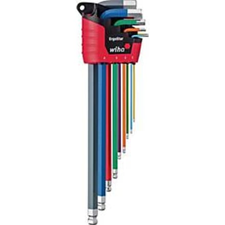 WIHA inbusschroevendraaierset 369F, 10-delig, ErgoStar-houder, kleurgecodeerd, kogelkop, AF 1,5-10 mm