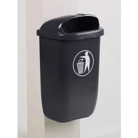 Engels Grijze City-afvalbak – 50 Liter, Hdpe Kunststof