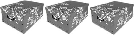 3x Opbergboxen/Opbergdozen grijs 52 x 38 cm - Bewaardozen