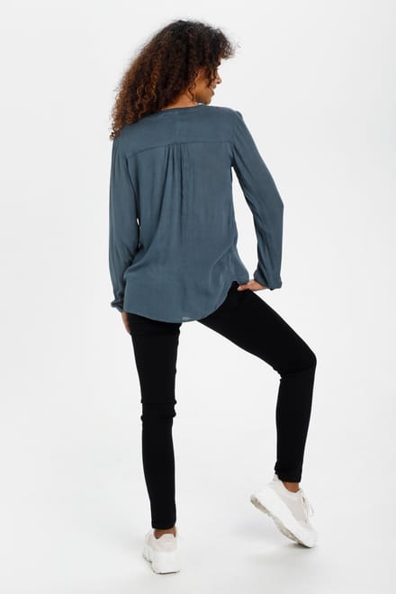 Blouse met lange mouwen Regular fit Orion Blue