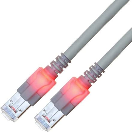 EasyLan S/FTP DualBoot LED Kabel Cat.6 (Class E), LSOH, grijs, 3 m