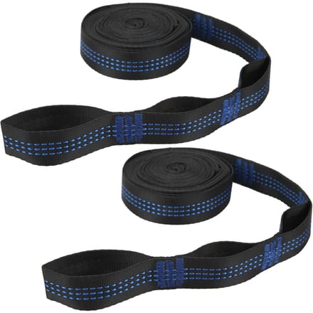 Lot de 2 sangles de hamac pour camping, cordes de suspension robustes avec 2 mousquetons en acier black
