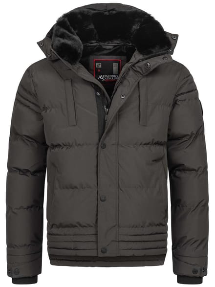 Alessandro Salvarini heren winterjas AS-281 met teddyvoering en afneembare capuchon