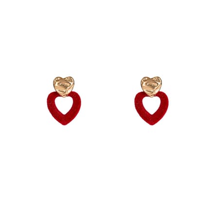Go Dutch Label Oorknoppen Velvet Hearts Rood