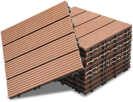 WPC Terrastegels Houtlook Bruin Kliksysteem voor Balkon en Terras 3m²