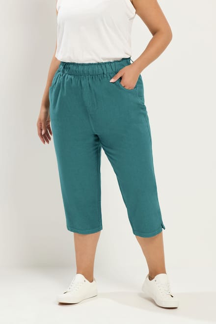 Yours Groene Cropped Broek Size 54-56