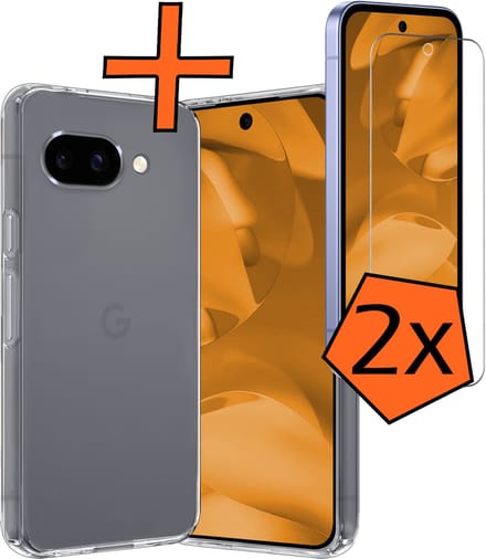Hoes - Met 2x Screenprotector - Geschikt voor Google Pixel 9a - Sterk & Shockproof - Back Cover - Siliconen Case - Telefoon Hoes - Transparant