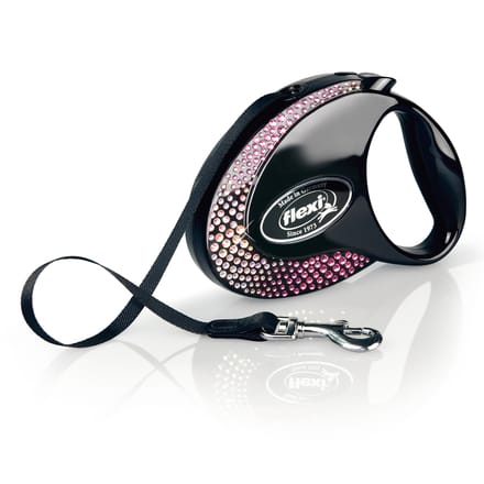 flexi Glam Composition tuigriem, zwart maat M: tot 20kg (5m) voor honden