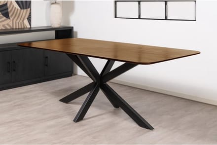 Eettafel Florence rechthoek afgerond glad 300x110 cm - Bruin | Meubelplaats