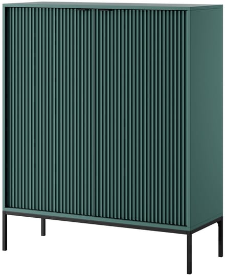 Selsey VELLORE – Highkast met 2 deuren, groen met zwart frame, 104 cm