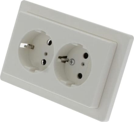 BERKER serie Q1 dubbel stopcontact met randaarde, inbouw | polarwit