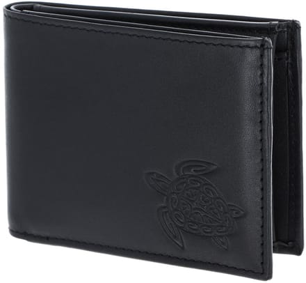 oxmox Leren portemonnee Leather Pocketbörse Turtle Embossed Black zwart