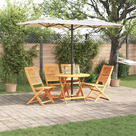 vidaXL - Tuin - Eettafel - Set - 5 - st - Bruin - Massief - Acacia - Hout