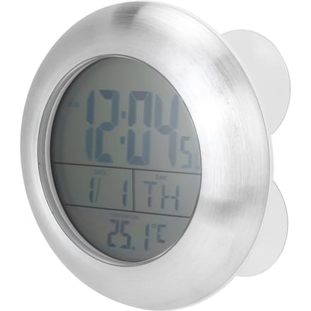 Douche Wandklok Draagbare Waterdichte Digitale Klok met Temperatuur Kalender Weergave gray
