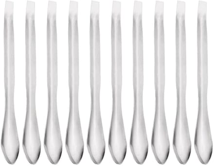 10 Stuks Laboratorium Spatula's en Lepels van RVS voor Micro Monsters en Metingen - 125mm/5inch