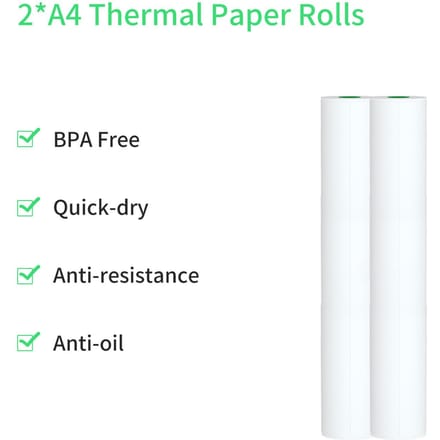 PeriPage 2 Rollen Thermisch Papier Compatibel met PeriPage A40 Thermische Printer Sneldrogend Perfect voor Foto Afbeelding Bon white
