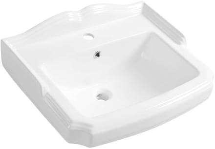 Aqualine Antik - Wastafel 58x47 cm, met 1 kraangat, wit AK102