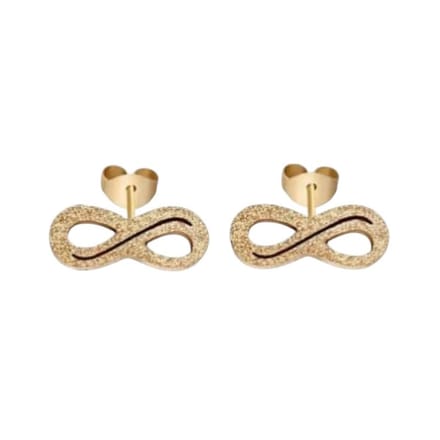 Rvs sieraden - Oorbellen - Stalen infinity oorbellen - Goudkleur-mat