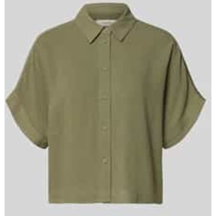 regular fit blouse van een viscose-linnenmix model 'VIVA'
